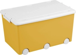 Caja multiusos para juguetes con ruedas Tega amarilla