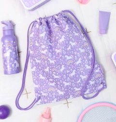 Mochila saco deportiva infantil con unicornios y arcoíris A LITTLE LOVELY COMPANY