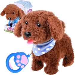 Perrito de peluche interactivo con correa – Marrón