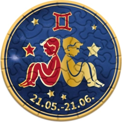 Puzle redondo del zodiaco Géminis (33 piezas)