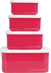 Set de cuatro fiambreras para snacks Cerezas de A Little Lovely Company