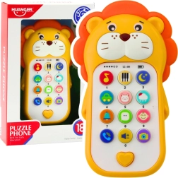 Teléfono educativo interactivo para bebés – leoncito, amarillo