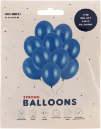 Globos de látex azul perlado 27 cm (10 uds)