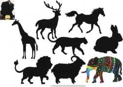 Láminas para rascar de animales - arcoíris 8 uds