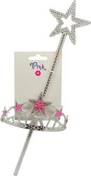 Diadema con corona y varita mágica Estrella