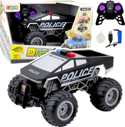 Coche de carreras Police Off-Road RC negro 1:16