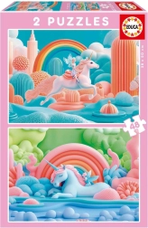Puzzle Unicornios Mágicos 2x48 Piezas
