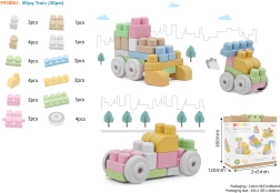 Bloques de construcción BIO para niños 18m+ set de 30 piezas, colores pastel con bordes redondeados