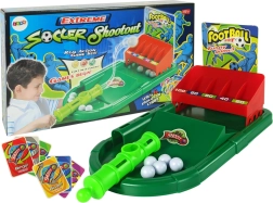 Juego de fútbol de mesa con lanzador de pelotas y tarjetas de puntuación
