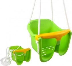Columpio infantil Baby de plástico con barra de seguridad – Verde