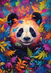 Rompecabezas panda en el bosque arcoíris 1000 piezas