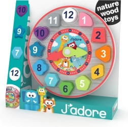 Encajable de madera – reloj para niños