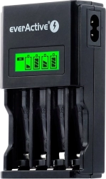 Cargador negro everActive NC-450 para baterías AA/AAA