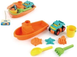 Set de arena con coche y barco 33 cm