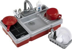 Fregadero infantil con agua corriente y placa de inducción BOSCH mini – set con accesorios 3+