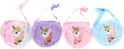 Bolso infantil de felpa para llevar al hombro con unicornio