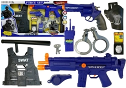 Set de juego policial con sonidos de disparo y accesorios