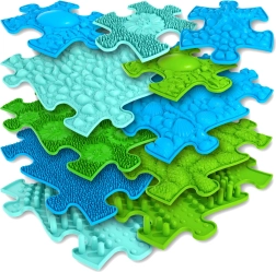 Woopie alfombrilla sensorial ortopédica tipo puzzle 11 uds – azul/verde