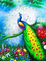 Pintura con diamantes – pavos reales 30 × 40 cm