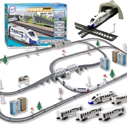 Woopie tren eléctrico con puente y túnel, 86 piezas, vía de 9,14 m