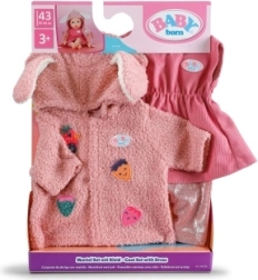 Conjunto BABY born con abrigo y vestido para muñecas de 43 cm