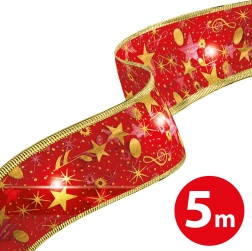 Cinta LED navideña roja de 5 m con 50 LED y alimentación USB