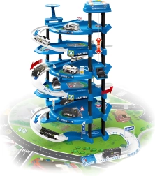 Set de estacionamiento policial XXL con alfombra de juego urbana, 82 piezas