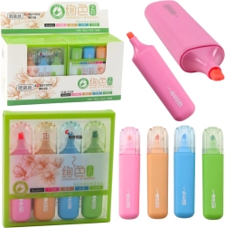 Juego de rotuladores fluorescentes de colores con doble punta, 4 uds