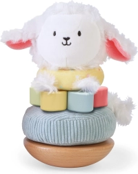 Aros de encaje Ovejita – juguete apilable de peluche y madera para los más pequeños