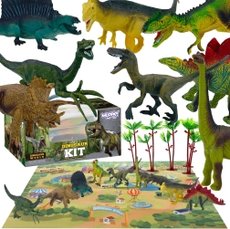 Juego de figuras de dinosaurios 16 uds con tapete de juego y maletín WOOPIE