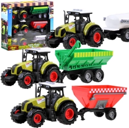 Set de tres tractores con remolques desmontables para pequeños granjeros