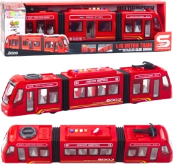 Metro rojo 1:16 con efectos de luz y sonido