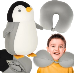Almohada de viaje 2 en 1 pingüino peluche