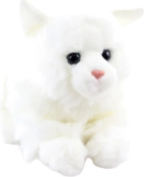 Gato de peluche blanco acostado 20 cm eco‑friendly