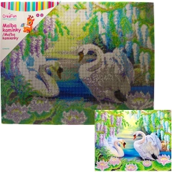 Pintura de diamantes – cisnes 40 × 50 cm