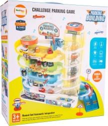 Garaje de estacionamiento con 5 pisos y 6 cochecitos