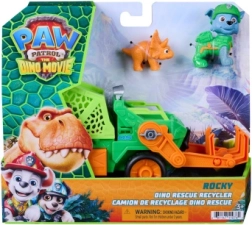 Patrulla Canina Dino Movie vehículo de reciclaje de Rocky con figuras
