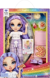 Rainbow High Junior High – fiesta de pijamas Violet Purple muñeca de moda