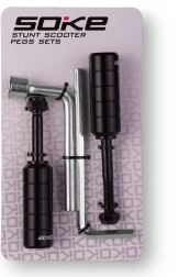 Pegs negros Soke para patinete - 2 uds con llaves de montaje