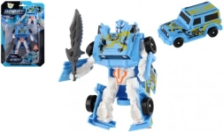 Coche transformable en robot 14 cm – azul