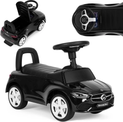 Correpasillos Mercedes C-Class con volante interactivo, sonidos, negro