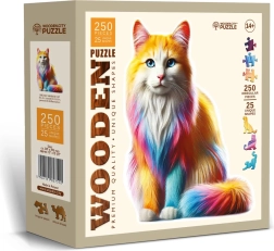 Puzzle de madera Gato arcoíris 250 piezas