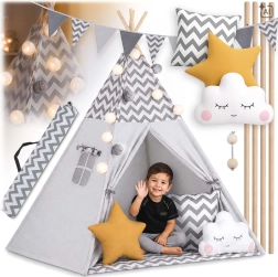 Tienda tipi infantil con luces Nukido gris