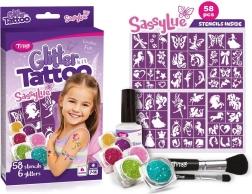 SassyLue gran set de tatuajes con purpurina para niñas