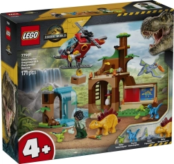 Centro de rescate LEGO Jurassic World con velociraptores, estegosaurio y pteranodón