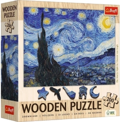 Puzle de madera Vincent van Gogh - La noche estrellada 200 piezas
