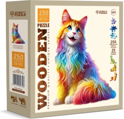 Puzzle de madera Gato de colores 250 piezas