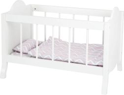 Cama infantil de madera para muñecas SMALL FOOT con ropa de cama