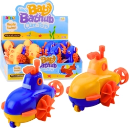 Juguete de cuerda para el baño submarino amarillo-azul