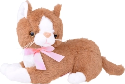 Gato de peluche Flico con lazo rosa 34 cm